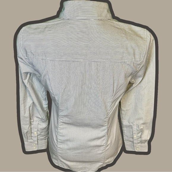 NWT J. Crew Factory Haberdashery Blue & White ‘Striped Classic Button-Up Shirt’ - Picture 7 of 13